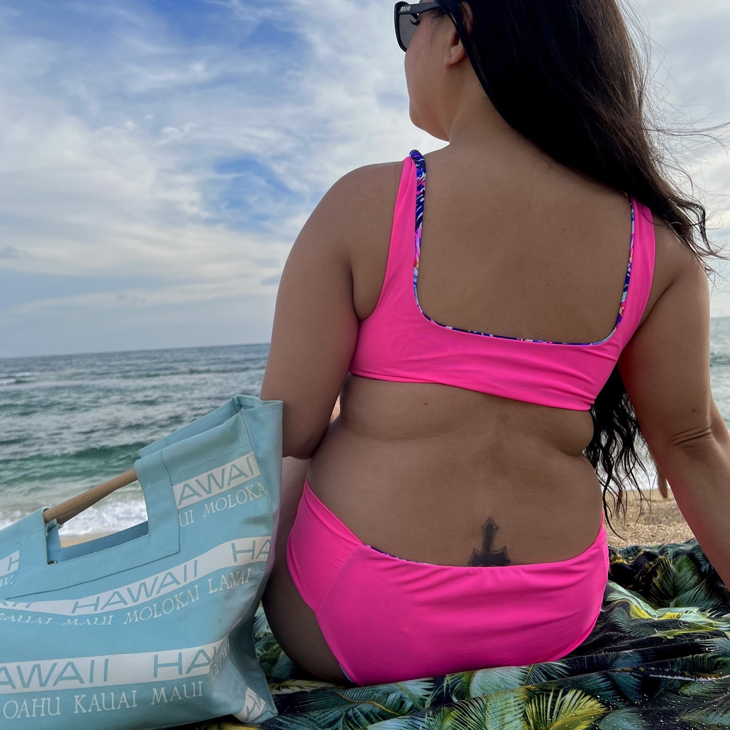 Midnight Monstera | Tie-Front Top